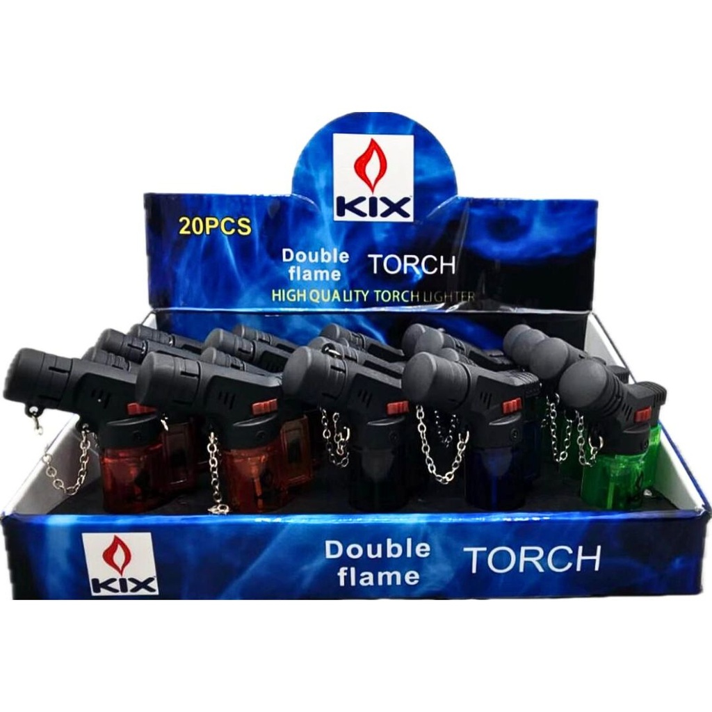 [Kix-1027-S4] Torch Mini lighter Double Flame 20ct / UN1057 # RF-1027-S4 (Kix Products)