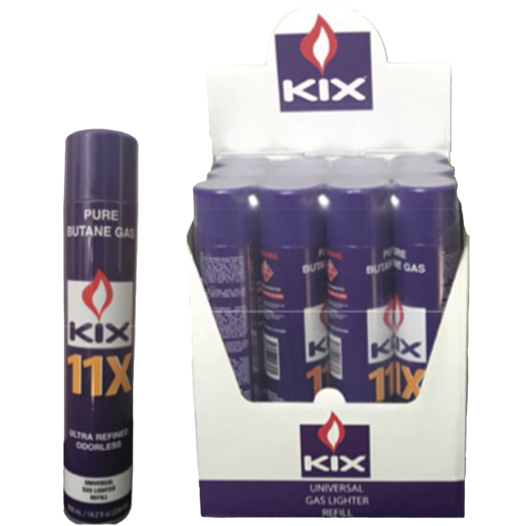 [BUT-KIX06] KIX Butane 11 X 420mL 12ct. UN1011, No UPS Shipping Allowed/Call for freight charges-Only for Wholesale Resale  (Kix Products)