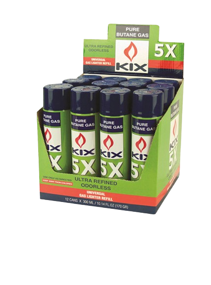 [BUT-KIX01] KIX Butane 5 X 300mL 12ct. UN1011, No UPS Shipping Allowed/Call for freight charges-Only for Wholesale Resale  (Kix Products)
