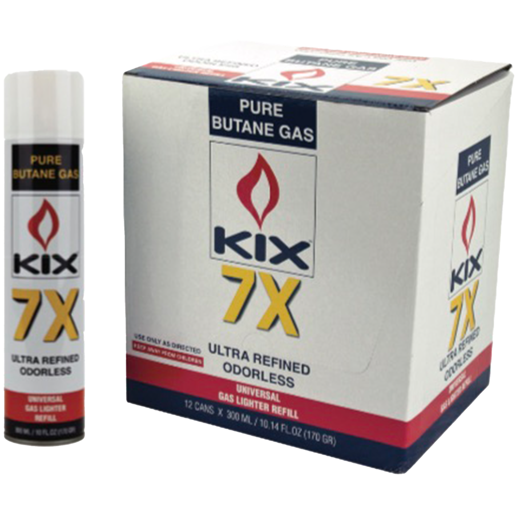 [BUT-KIX02] KIX Butane 7 X 300mL 12ct. UN1011, No UPS Shipping Allowed/Call for freight charges-Only for Wholesale Resale  (Kix Products)